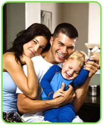 picture of happy young family at home